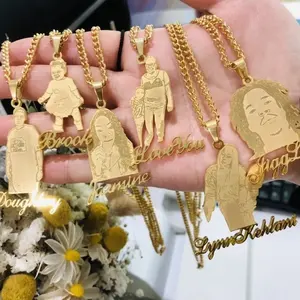 Collane con foto personalizzate per donna uomo gioielli personalizzati acciaio inossidabile personalizzato qualsiasi personaggio con pendenti con nome collana