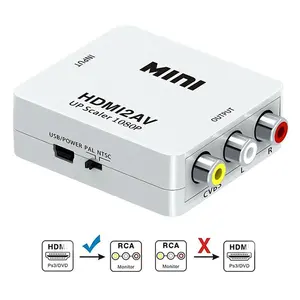 Konverter HDMI2AV HD MI Ke Av 3Rca, Konverter CVBs Adaptor Video Komposit PAL/NTSC dengan Kabel Usb