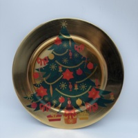 Assiette en plastique à motif de sapin de Noël et de flocon de neige, assiettes de présentation festives et ensemble d'assiettes décoratives, décoration de table de fête