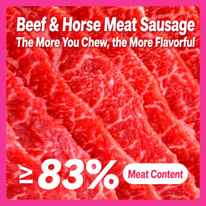 Saucisses pour chiens au bœuf et à la viande <span class=keywords><strong>de</strong></span> <span class=keywords><strong>cheval</strong></span> avec huile <span class=keywords><strong>de</strong></span> poisson, friandises pour animaux <span class=keywords><strong>de</strong></span> compagnie à faible teneur en sel pour l'entretien du pelage et le soutien corporel - Product Image 2