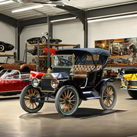 Voiturette de golf miniature de luxe vintage, modèle rétro électrique steampunk de type T pour bus et voiture de tourisme