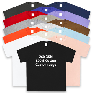 T-<span class=keywords><strong>Shirt</strong></span> Unisex Personalizzata con Logo del Marchio, 260gsm 100% Cotone, Oversize Nera, Stampa in Rilievo, Collo Tondo - Product Image 1