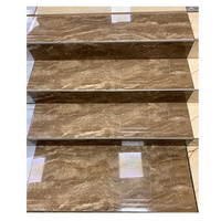 Intérieur en céramique Beige brillant émaillé antidérapant, rainure originale en marbre, escalier, carrelage, marches montantes, marches d'escalier