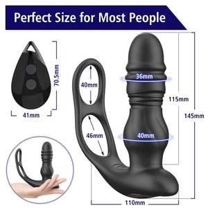 Jouet télescopique à distance pour les fesses Vibrateur vibrant pour la prostate <span class=keywords><strong>Plug</strong></span> anal pour hommes - Product Image 3