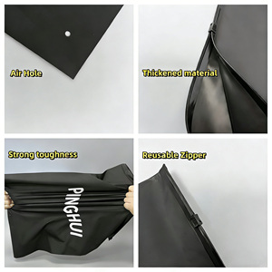 Custom Frosted Black Reusable Zipper <b>Bags</b> For Clothing Shipping Packaging Resealable Poly <b>Bags</b> With Printed Logo - Product Image 3