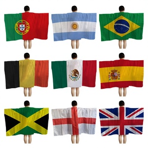 Cape de supporter de <span class=keywords><strong>football</strong></span> 2026 personnalisée avec drapeau national, tenue portable avec manches pour match de <span class=keywords><strong>football</strong></span>, accessoire de cheering - Product Image 1