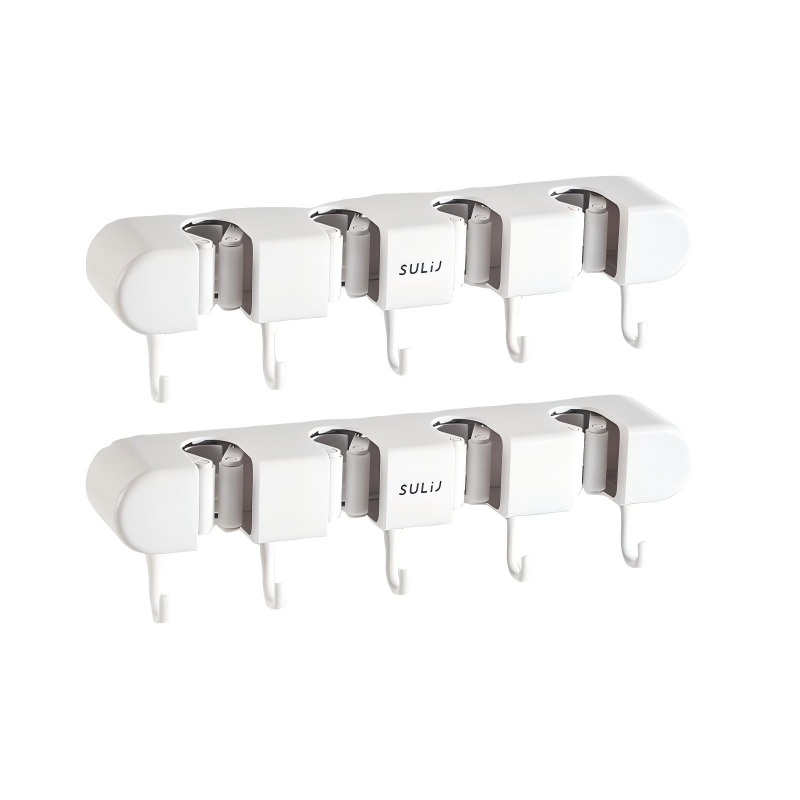 White Four clips and five hooks