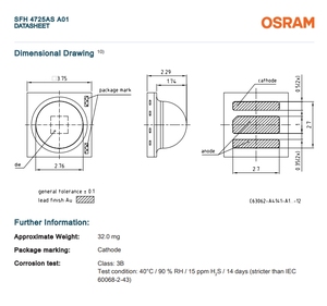 SFH ชิปอะลูมิเนียม14มม. 4725AS คุณภาพสูง osrams ชิป LED อินฟราเรด950nm 3838SMD รับประกัน3ปี - Product Image 3