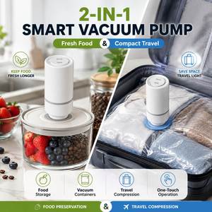 Pompe à vide multifonction rechargeable pliable 60 kPa avec sacs de conservation sous vide pour légumes, fruits et aliments (Moteur 370) - Product Image 2