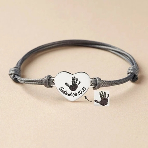 Bracciale in Acciaio Inossidabile Vuoto <span class=keywords><strong>con</strong></span> Incisione Personalizzabile per Impronte di Piedi e Mani, Nonché Testo e Motivi - Product Image 2