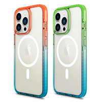 Étui de téléphone portable GRS personnalisé, design blindé, antichoc, étanche, transparent, dégradé coloré, magnétique, en TPU TPE