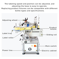 Machine d'étiquetage semi-automatique électrique XINLEE 220V pour emballages en bois, liquides vaisselle, bidons, bouteilles, avec moteur central facile à utiliser