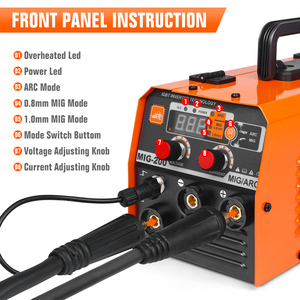 Máquina de Soldar Profesional 2 en 1 MIG200 de 220V, Inversor para Chapa Delgada, Sin Gas, Soldadura por Arco y MMA - Product Image 4