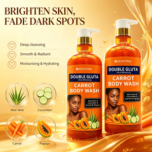Gel Douche Corporel Hydratant et Éclaircissant à la Carotte, Double Gluta Exfoliant et Nourrissant pour Peaux Noires, 1000ml – Vente en Gros - Product Image 3