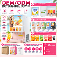 Distributeur de jus commercial OEM à 4 buses, machine automatique pour la préparation de boissons aux fruits (orange, cerise, mangue, pêche), vente en gros