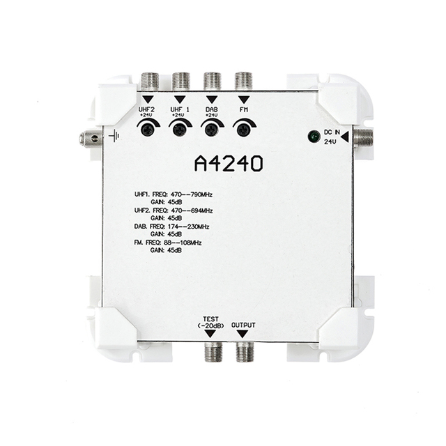 Free Sample CATV signal System RF Amplifiers Cable Tv Tinplate Professional 2 Input Uhf Power 40db Catv Rf signal Amplifier