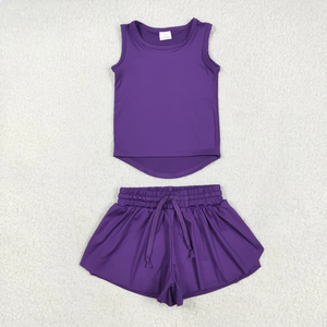 Conjunto de Top sin Mangas y Pantalones Cortos con Volantes para Bebés Niñas, Estilo Yoga, Colorido - Product Image 3