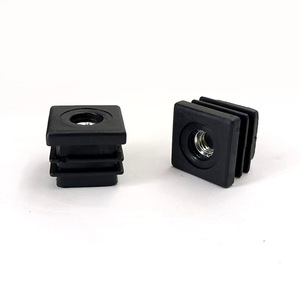 Bouchon carré en plastique noir avec vis pour connecteur de tube et support d'étagère - Product Image 4