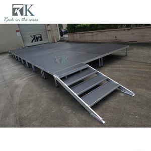 Escenario de Cuatro Patas con Barandilla de Seguridad, Escenario de Aluminio con Altura Ajustable - Product Image 5