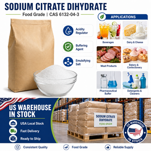 Citrato de Sodio Dihidratado (Trisódico) 99% de Pureza, Polvo Blanco de Grado Alimenticio, CAS 6132-04-3, Marca WMK - Product Image 1