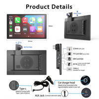 Autoradio OEM/ODM sans fil 4G SIM Carplay 10.1 Android 15 4G+64G 1080P avec caméra embarquée GPS 4G ADAS et boîte noire DVR