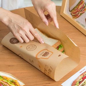 Papel de Hornear de Grado Alimenticio con Logotipo Personalizado, Papel Encerado para Envolver Alimentos, Papel para Envolver Pan, Hamburguesas y Sándwiches, en Color Marrón y Blanco - Product Image 2