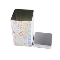 Boîte en métal carrée à double couvercle de qualité supérieure pour le stockage du café et du thé, couleur personnalisée, finition laquée, service OEM/ODM, pas cher
