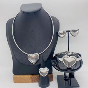 Luxury Personality Unique Full Zircon Link Charm Necklace OT Series New Crossbar <strong>Bangle</strong> Earring 3pcs Jewelry <strong>Set</strong> - Product Image 6