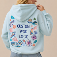 Sweat-shirt à capuche surdimensionné pour femme, 100% coton, épaules tombantes, motif brodé de haute qualité, logo personnalisé, sweat-shirt décontracté