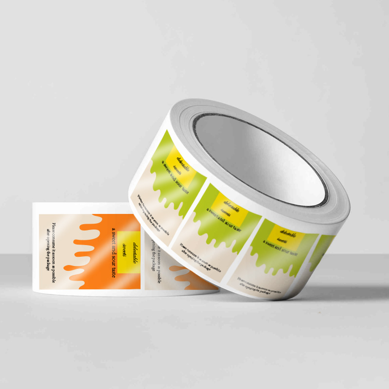Waterproof Custom Roll Logo Packaging for Food Labels on Synthetic Paper Stickers High Adhesion Printing