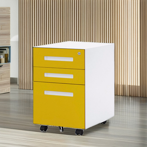 Meuble de rangement mobile blanc à 3 tiroirs, armoire métallique mobile pour bureau, classeur à 3 tiroirs, meuble de classement mobile - Product Image 4