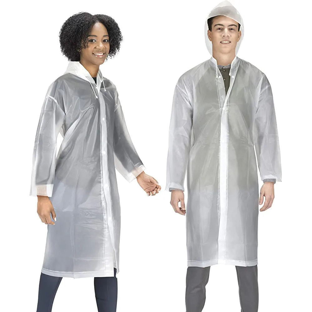 Tabletex New Fashion EVA Women Men Poncho With Hat Ladies Waterproof Long Translucent Raincoat Adults Rain Coat