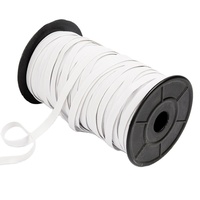 Rouleau de ruban élastique en latex de polyester coloré blanc noir en stock bande de couture extensible tressée tricotée sangle plate pour le tressage