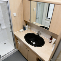 Lavabo ovale en plastique léger pour camping-car, caravane, van, yacht, bateau – Évier de salle de bain peu encombrant pour le lavage des mains