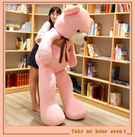 JM Grand Ours en Peluche Cadeau Saint-Valentin 60-180cm avec Ruban, Jouet en Peluche, Ornement en Peluche, Idéal pour l'Exportation
