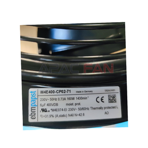 Ventilador axial AC ebm-papst W4E400-CP02-71 para ventilación HVAC y enfriamiento de condensadores, alta eficiencia, flujo de aire industrial duradero. - Product Image 4