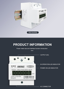 10(100) một 110V/220V 60Hz một pha ba dây DIN đường sắt kWh Watt giờ Din-Rail năng lượng mét LCD cho Mỹ - Product Image 3