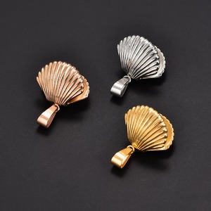Collier pendentif de luxe en acier inoxydable pour femme, bijoux de luxe pour les fêtes avec breloques coquillages et perles, accessoires de bijoux DIY, vente en gros - Product Image 4