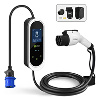 Chargeur de voiture électrique portable Epro GBT 32A 7.2kw APP Chargeurs de voiture électrique Zencar Home Evse avec écran HD 3.5 pouces Câbles de voiture électrique 5M avec applications