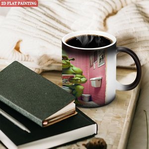 Tasse en céramique magique à changement de couleur 11oz, tasse à thé sensible à la chaleur, noire givrée, légère, pour voyage - Product Image 3