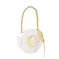 Boîte cadeau portable pour le Festival de la Lune avec motif Château de Chameau, dorure à chaud, boîte en papier couché pliable, pour fêtes, Guangzhou