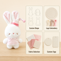 Porte-clés personnalisé en peluche lapin, poupée lapin de dessin animé, jouet en peluche doux, breloque de sac, cadeau pour filles et amies, accessoire