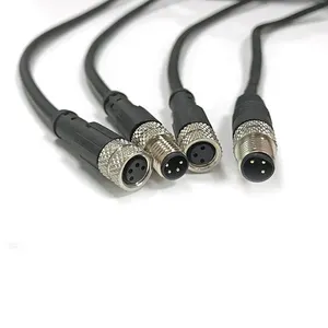 Ensamblaje de Cable impermeable de PVC, de 3 pines conector impermeable, M8, M12, M16, M24