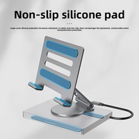 Station d'accueil pour tablette avec support, port Ethernet Gigabit Type C 2.0, répartiteur USB 3.0, design rotatif et pliable, convertisseur d'extension