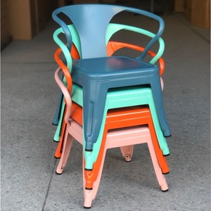 Sedia da Pranzo Portatile in Ferro Battuto Moderna per Bambini, Graziosa Poltroncina per Casa, Asilo, Arredamento Industriale o Bagno - Product Image 4
