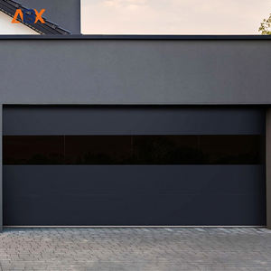 <span class=keywords><strong>Porte</strong></span> de garage sectionnelle de style moderne pour villa avec longue <span class=keywords><strong>fenêtre</strong></span>, automatique, en alliage d'aluminium blanc - Product Image 1
