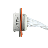Connecteur J14B-34ZJ-120CM à 34 broches Micro-D de spécification militaire avec coque métallique, courant 2A, et câble blanc pour communication haute densité