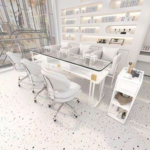 Table à ongles minimaliste, table à ongles tendance, salon de manucure, table et chaise individuelle, double ou triple. - Product Image 6