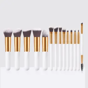 New Arrival 14 Pcs White Glod Makeup Brush Set Personalized Synthetic hair Makeup Brushes High Quality Fashion Sexy Brushes