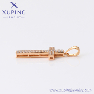 Micro incrustaciones de Cruz de circón para hombre y mujer, colgante de joyería de moda para cadena, doble fila, A00897515 xuping - Product Image 4